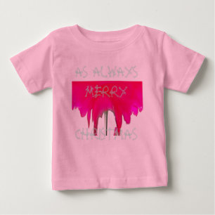 Pour Bébé Belle Rose Rouge Joyeux Noël Baby T-shirt