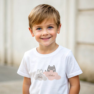 Pour Bébé Chatte Motif Kitten Cloud Baby T-shirt