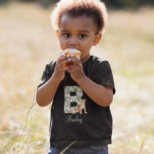 Pour Bébé Chemise T-shirt léopard lettre B