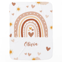 Couverture Arc en ciel avec prénom - Cadeau fille