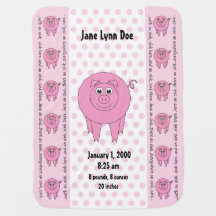 Couverture de porc rose personnalisée (recto-verso