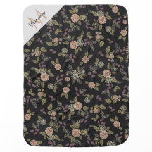 Couverture fleurie personnalisée Boho Baby Girl