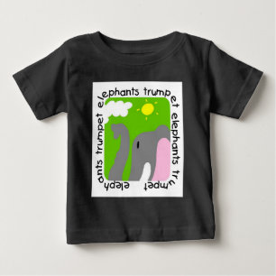 Pour Bébé Elephants Trumpet Baby Raglan T-shirt