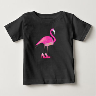 Pour Bébé Flamant rose rose -  fin de T-shirt du Jersey d