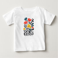 Flore Abstraite, art floral moderne Baby T-Shirt
