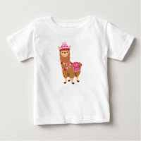 Funny Brown rose Saint Valentin T-shirt Llamas