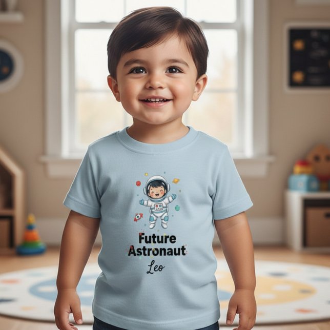 Pour Bébé Future Astronaut Personalized Toddler T-Shirt (Créateur téléchargé)