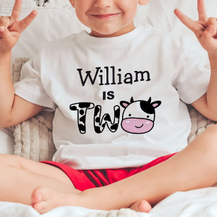 Pour Bébé Garçon 2e anniversaire vache deux T-shirt personna