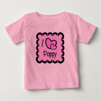 J'aime le T-shirt mignon de pavot
