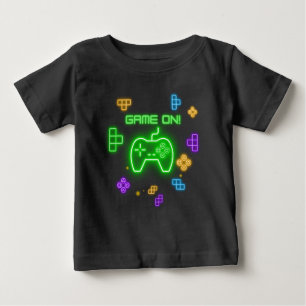 Pour Bébé Jeu sur t-shirt du joueur vert néon, bleu & jaune