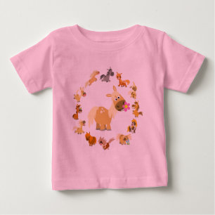 Pour Bébé Joli Ponies Cartoon Mandala Baby T-Shirt