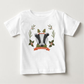 Pour Bébé Jolie Badger Portrait Baby T-shirt