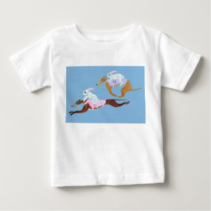 Pour Bébé Lapins chevauchant des lévriers T-Shirt