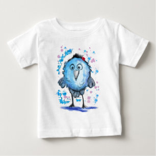 Pour Bébé Little Blue Bird Funny Baby T-shirt