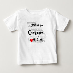 Pour Bébé Quelqu'Un En Géorgie M'Aime Carte Baby T-shirt