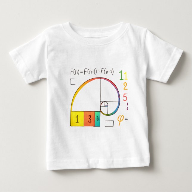 Pour Bébé Séquence de Fibonacci et ratio d'or Math T-shirt (Devant)