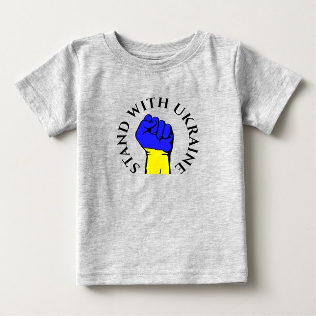 Pour Bébé STAND AVEC T-shirt UKRAINE (Devant)
