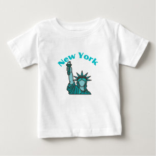 Pour Bébé Statue de la Liberté de New York en T-shirt Turquo