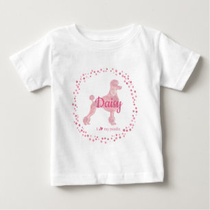 Pour Bébé T-shirt à silhouette de caniche rose pastel person