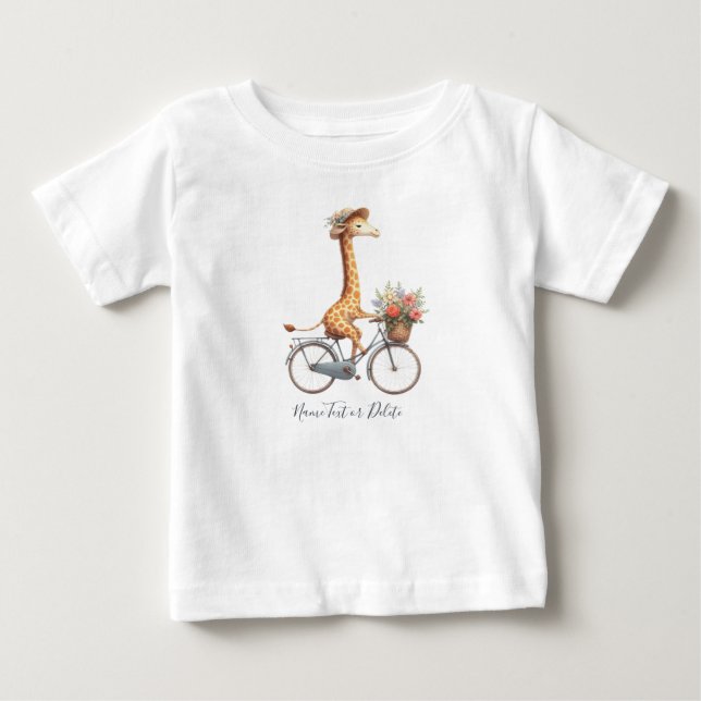 Pour Bébé T-Shirt Bicyclette Girafe Bicyclette (Devant)