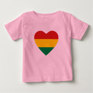 Pour Bébé T-shirt Coeur du drapeau bolivien