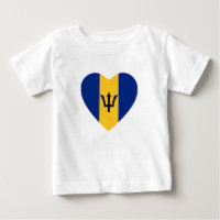 T-shirt Coeur du drapeau de la Barbade