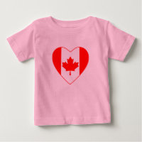 T-shirt Coeur du drapeau du Canada