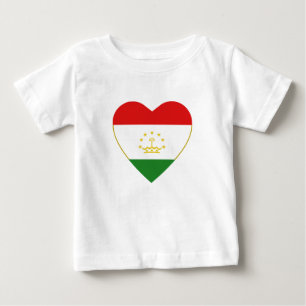 Pour Bébé T-shirt Coeur du drapeau du Tadjikistan