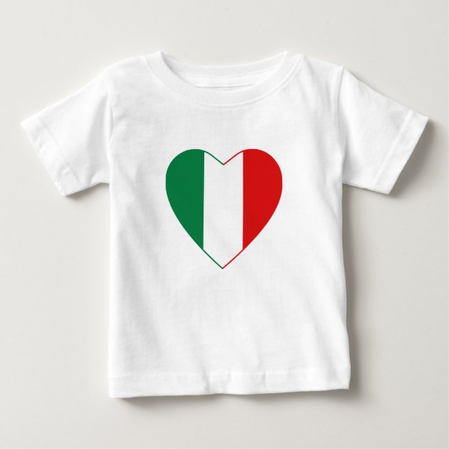 Pour Bébé T-shirt Coeur du drapeau italien (Devant)