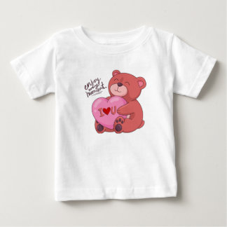 Pour Bébé T-shirt d'amour d'ours Brown et rose
