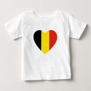 Pour Bébé T-shirt de coeur de drapeau de la Belgique