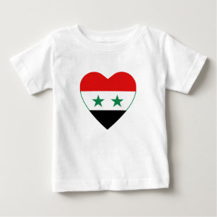 Pour Bébé T-shirt de coeur de drapeau de la Syrie