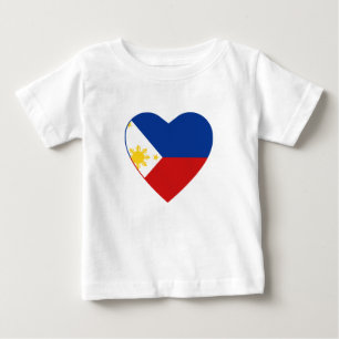 Pour Bébé T-shirt de coeur de drapeau de Philippines