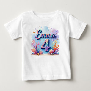 Pour Bébé T-Shirt de fête d'anniversaire Sirène – Nom et âge