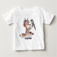 T-shirt de nourrisson de coyote et de pie