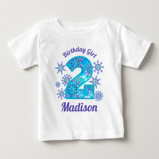 Pour Bébé T-shirt deuxième anniversaire de neige gelée (Devant)