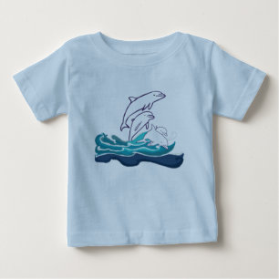 Pour Bébé T-shirt Dolphins Baby Fine Jersey, Blanc