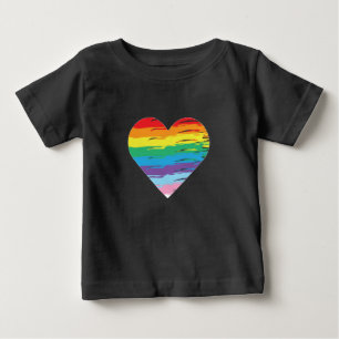 Pour Bébé T-shirt du drapeau arc-en-ciel HEART LGBTQIA, Fier