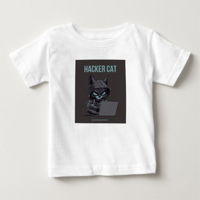 Pour Bébé T-shirt imprimé Hacker cat (Devant)