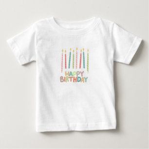 Pour Bébé T-Shirt Joyeux Anniversaire avec Bougies
