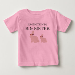 Pour Bébé T-shirt Lapin Fleurs Grande Sœur Promu