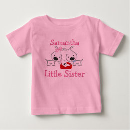 Pour Bébé T-shirt Little Sister Chiens personnalisés