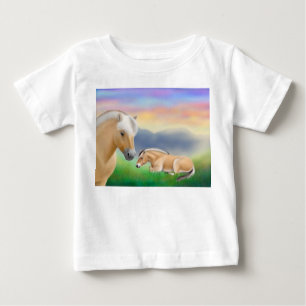 Pour Bébé T-shirt norvégien de nourrisson de chevaux de