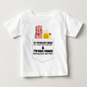 Pour Bébé T-shirt parlant de bacon et d'oeuf