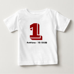Pour Bébé T-shirt rouge et noir Nom et âge