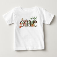 T-shirt Wild One 1st Birthday Woodland Animals