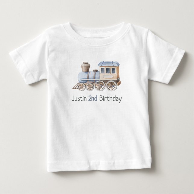 Pour Bébé Train 2e Anniversaire Chugga Deux T-Shirt Garçon (Devant)