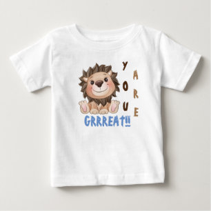 Pour Bébé Vous êtes Grrreat Cute Lion Baby T-Shirt