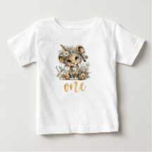 Wild One 1st Birthday Boho Lion Baby T-Shirt