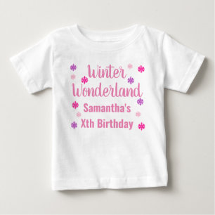 Pour Bébé Winter Wonderland Birthday Baby T-Shirt
